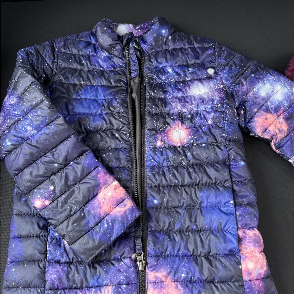 Lands' End Purple Galaxy Jacket down jacket kids size small 8